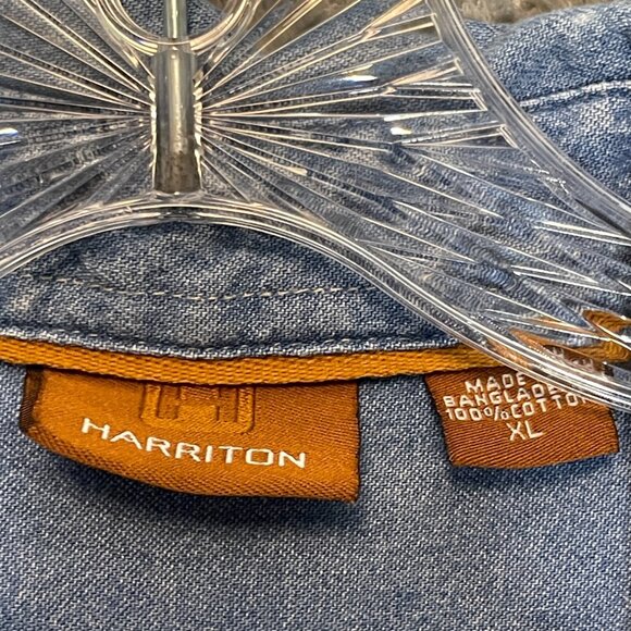 Vtg Women 90s Embroidered Paisley Western Chambray Denim Button Front Shirt XL - Picture 8 of 12